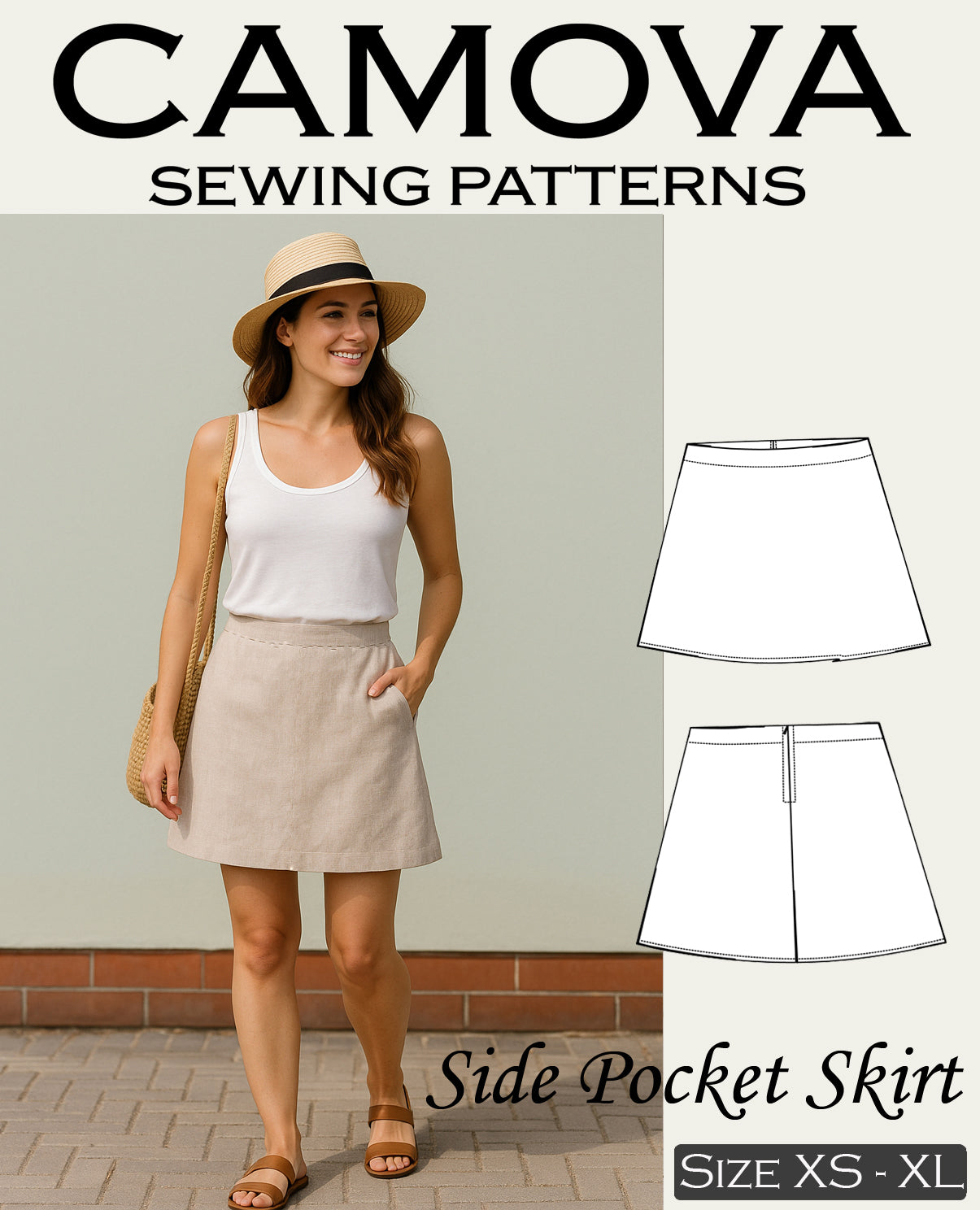 Schnittmuster Rock mit Taschen – A-Linie