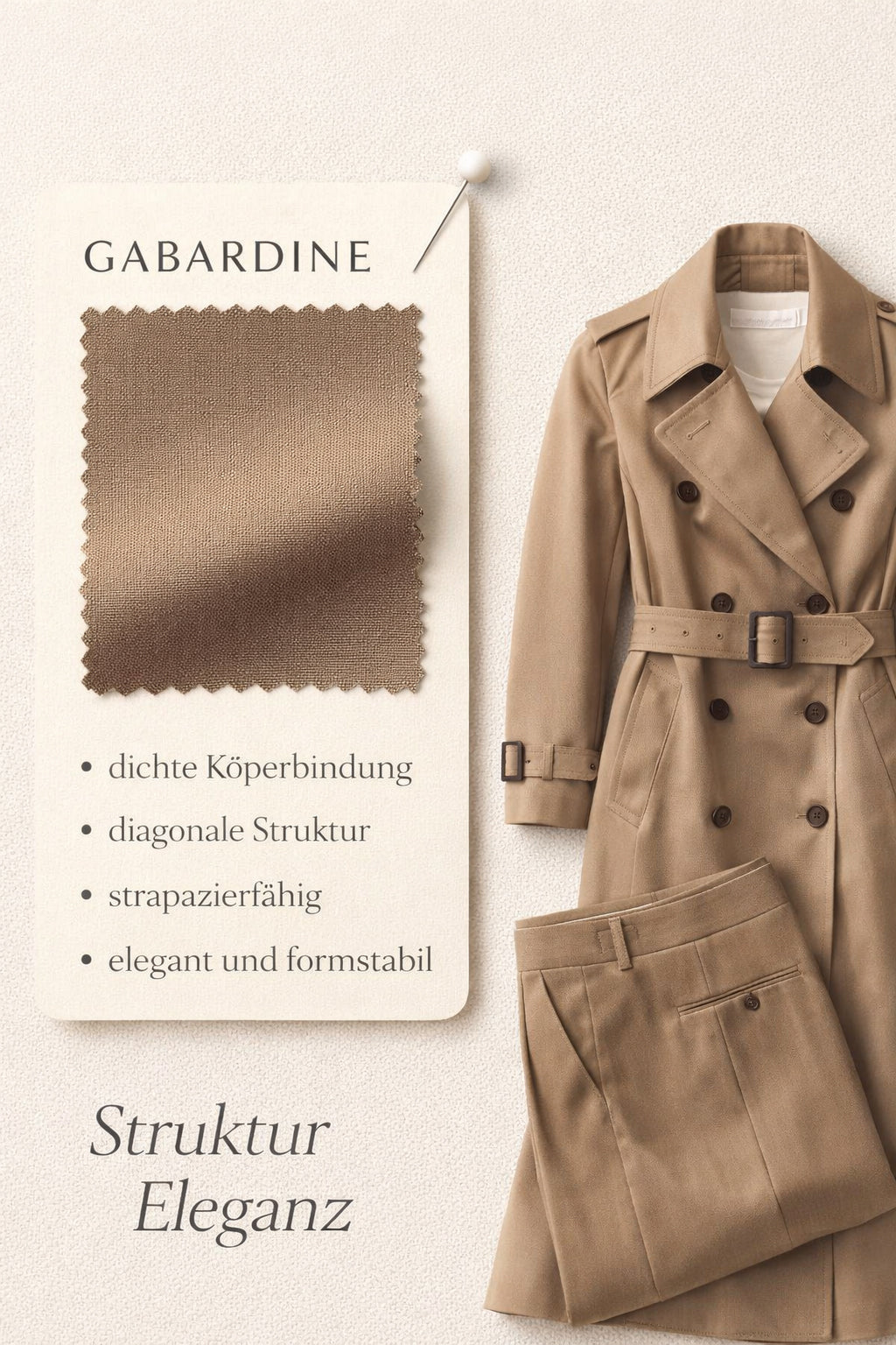 Gabardine – Eigenschaften, Herkunft und Verwendung