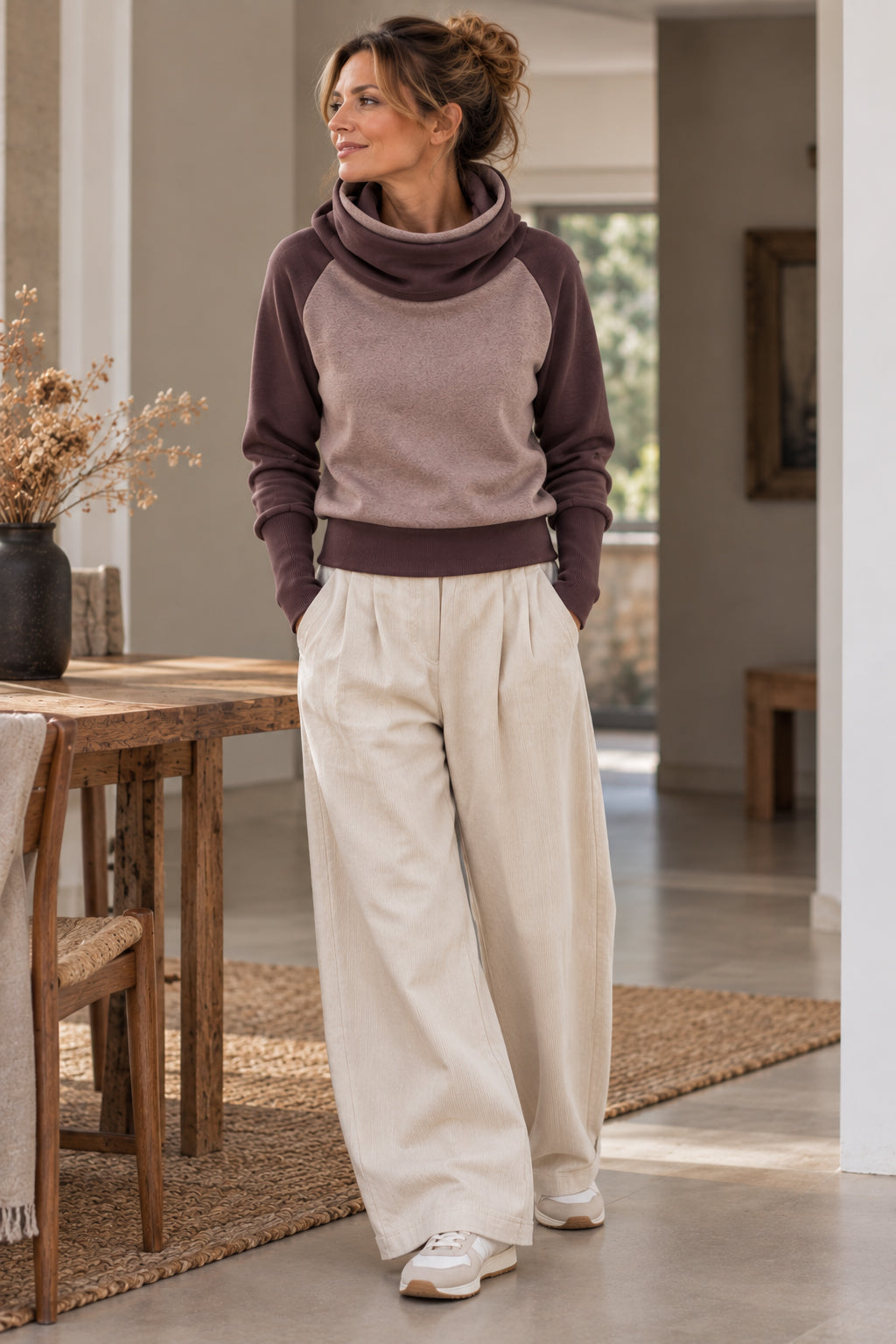 Schnittmuster Sweatshirt „Lina“ mit Loopkragen | Damen Gr. 34–52 | PDF