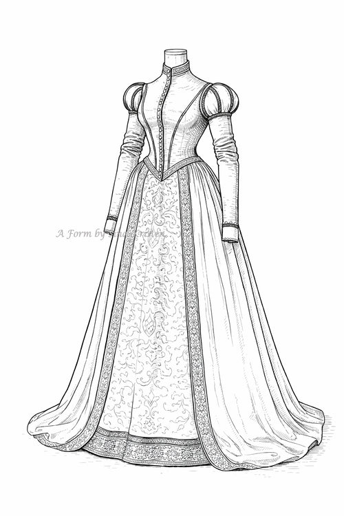 Historical Garment Study No. 19 German Renaissance, ca. 1530–1560 - Coloring Page & Historical Analysis | PDF
