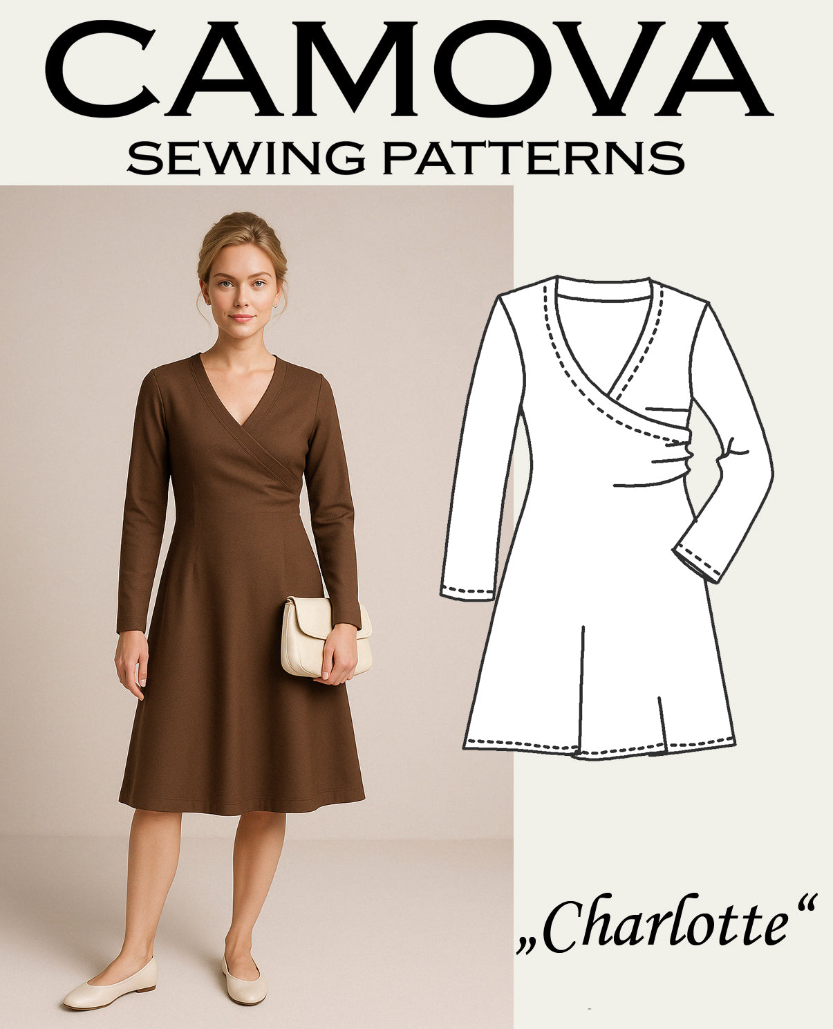 Schnittmuster Kleid „Charlotte“ – Größen 36–50 | PDF A4 & A0 inkl. Nähanleitung (Digitaler Download)