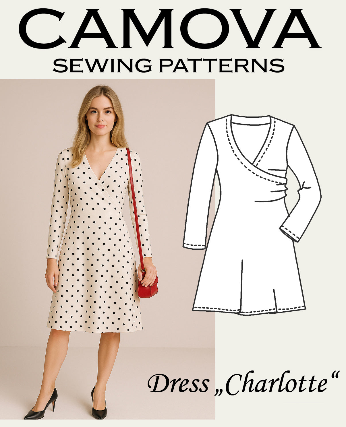 Schnittmuster Kleid „Charlotte“ – Größen 36–50 | PDF A4 & A0 inkl. Nähanleitung (Digitaler Download)