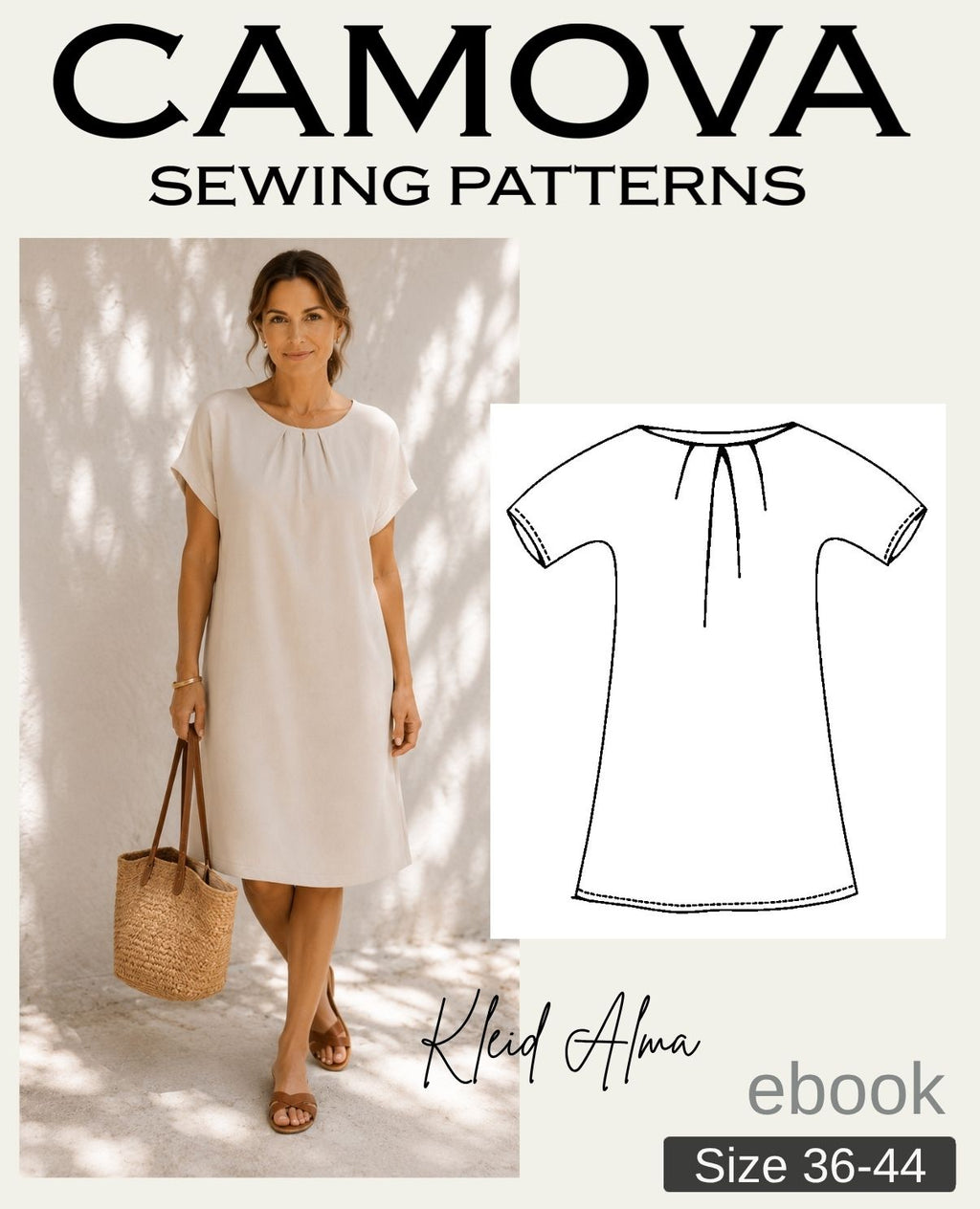 Schnittmuster Kleid Alma | Damenkleid Gr. 36–44 | PDF Nähanleitung zum Download