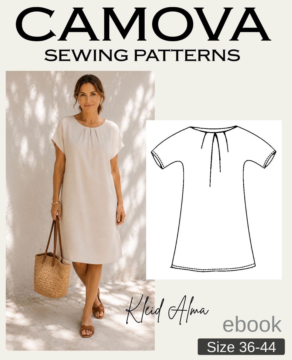 Schnittmuster Kleid Alma | Damenkleid Gr. 36–44 | PDF Nähanleitung zum Download