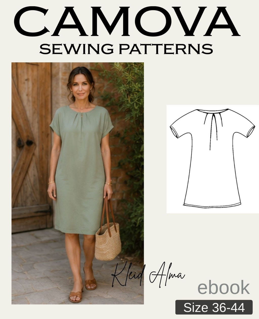 Schnittmuster Kleid Alma | Damenkleid Gr. 36–44 | PDF Nähanleitung zum Download
