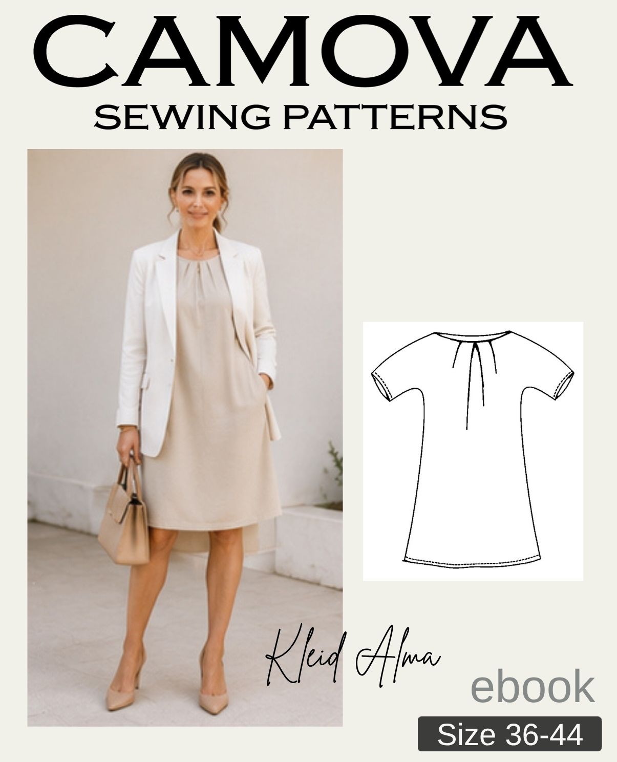 Schnittmuster Kleid Alma | Damenkleid Gr. 36–44 | PDF Nähanleitung zum Download