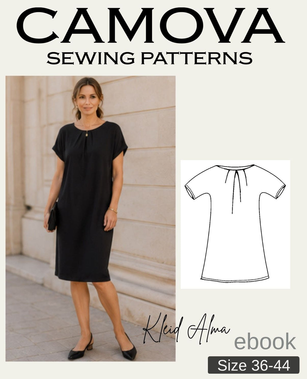 Schnittmuster Kleid Alma | Damenkleid Gr. 36–44 | PDF Nähanleitung zum Download