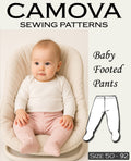 Baby Strampelhose Schnittmuster · Baby Footed Pants Sewing Pattern · Größe 50–92 / Newborn–24M