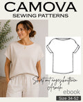 Shirt mit angeschnittenen Ärmeln Schnittmuster PDF | Damen-Shirt nähen | Größen 34–52 | E-Book Nähanleitung