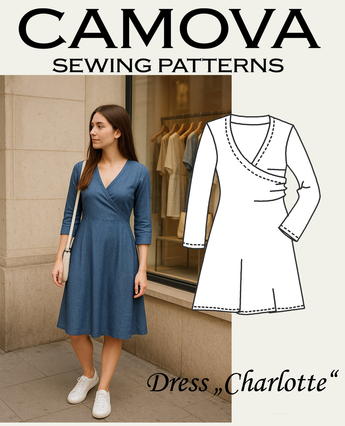 Schnittmuster Kleid „Charlotte“ – Größen 36–50 | PDF A4 & A0 inkl. Nähanleitung (Digitaler Download)