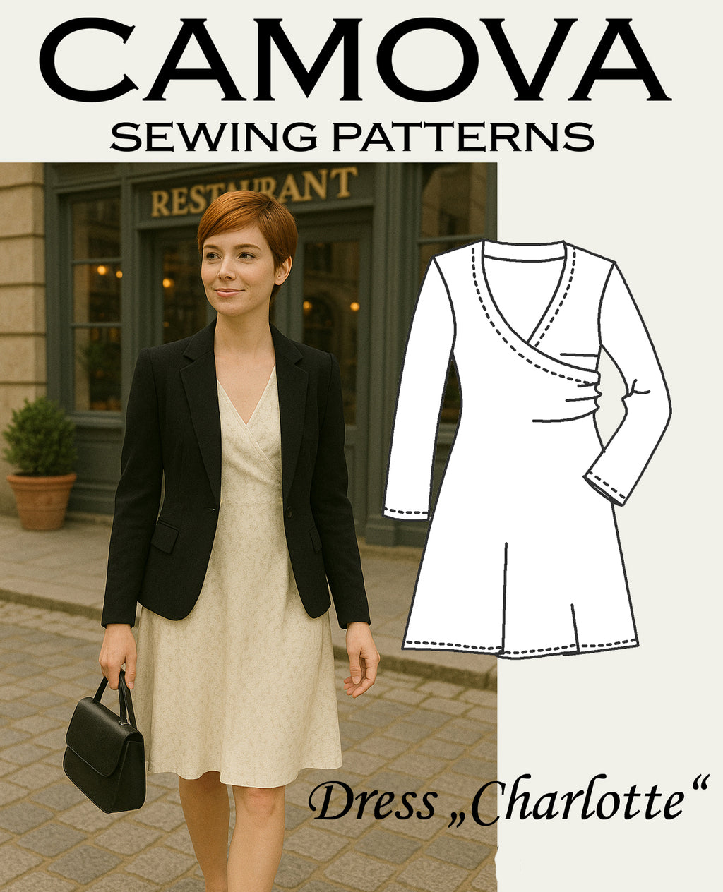 Schnittmuster Kleid „Charlotte“ – Größen 36–50 | PDF A4 & A0 inkl. Nähanleitung (Digitaler Download)