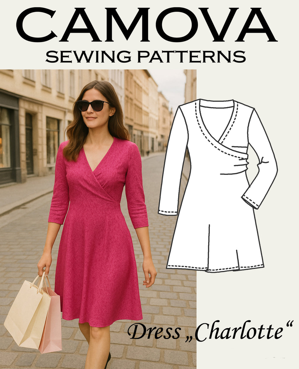 Schnittmuster Kleid „Charlotte“ – Größen 36–50 | PDF A4 & A0 inkl. Nähanleitung (Digitaler Download)