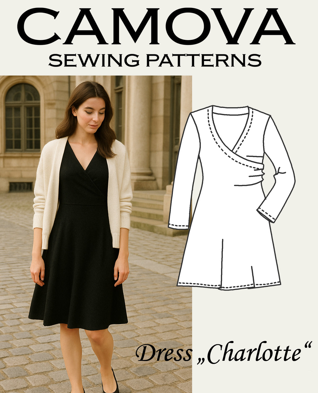 Schnittmuster Kleid „Charlotte“ – Größen 36–50 | PDF A4 & A0 inkl. Nähanleitung (Digitaler Download)