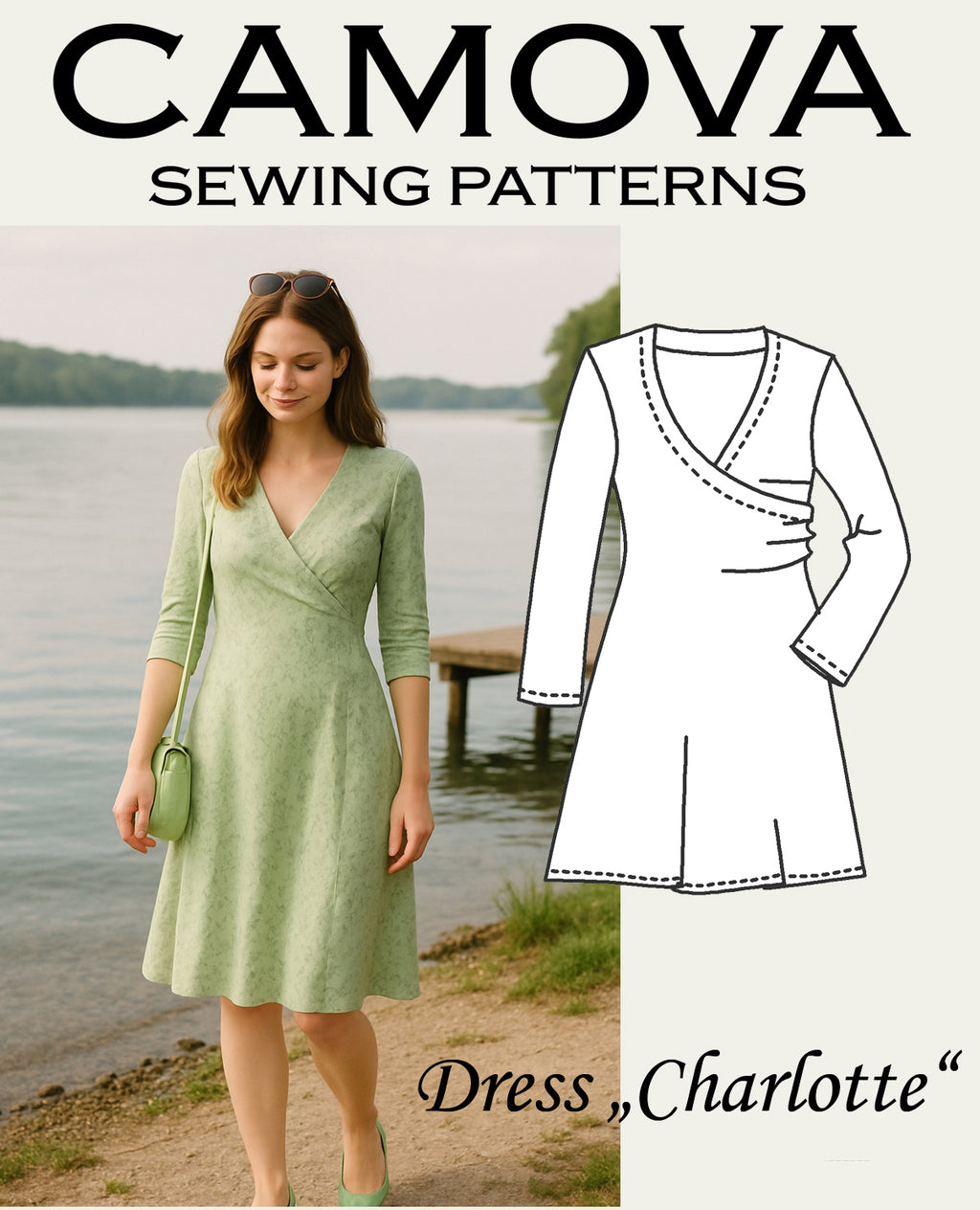 Schnittmuster Kleid „Charlotte“ – Größen 36–50 | PDF A4 & A0 inkl. Nähanleitung (Digitaler Download)