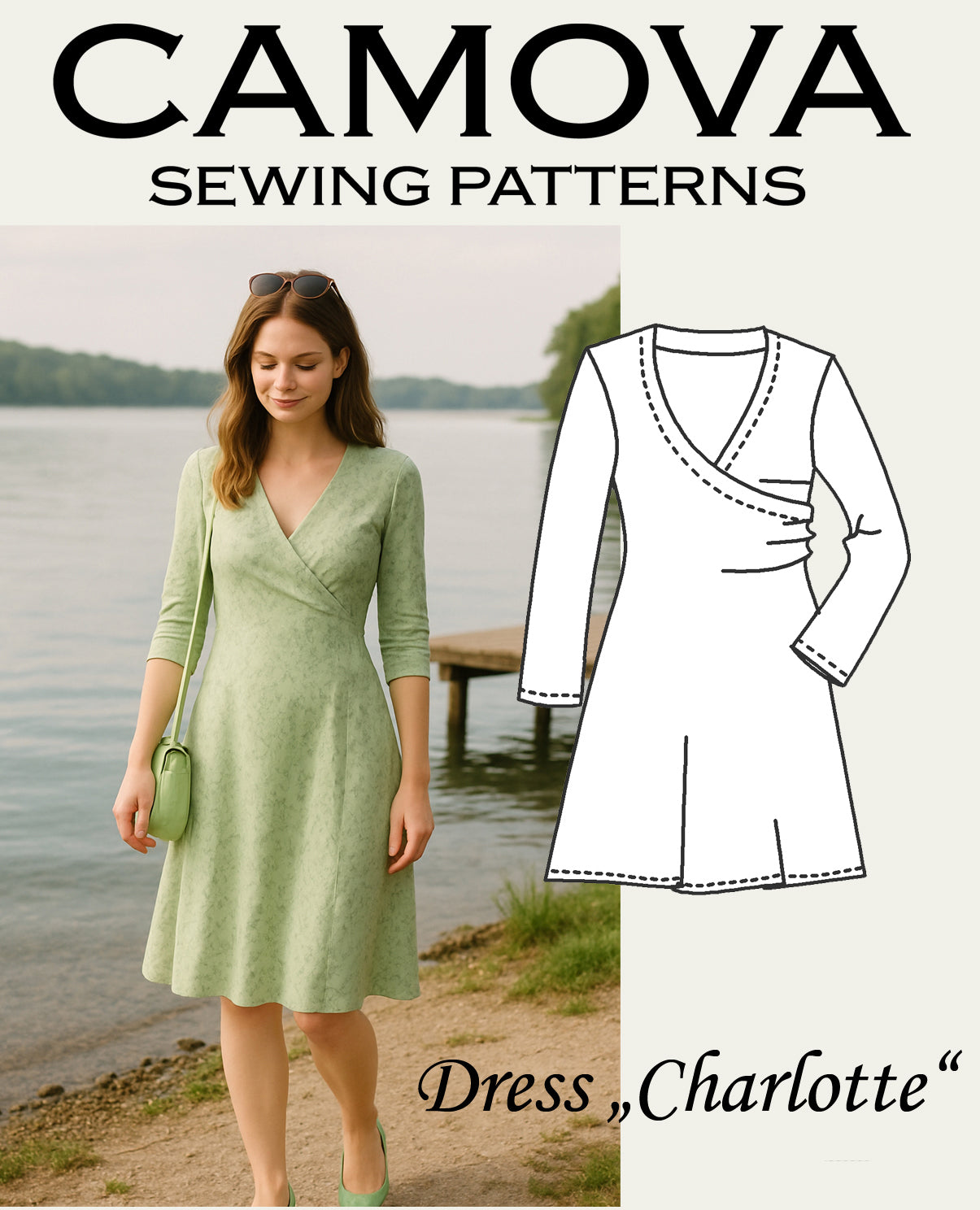 Schnittmuster Kleid „Charlotte“ – Größen 36–50 | PDF A4 & A0 inkl. Nähanleitung (Digitaler Download)