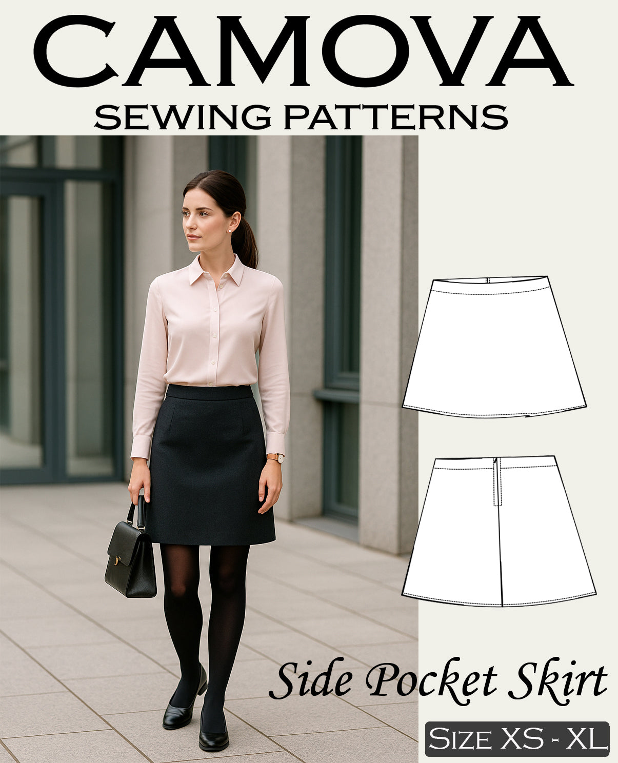 Schnittmuster Rock mit Taschen – A-Linie