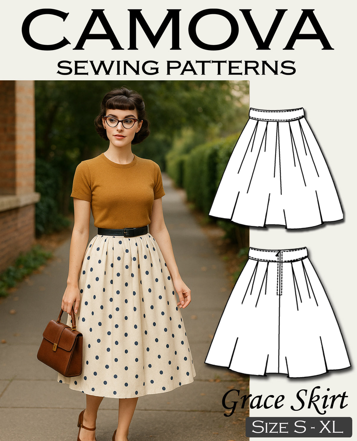 Damen Rock Schnittmuster PDF – Faltenrock nähen – Anfängerfreundlich