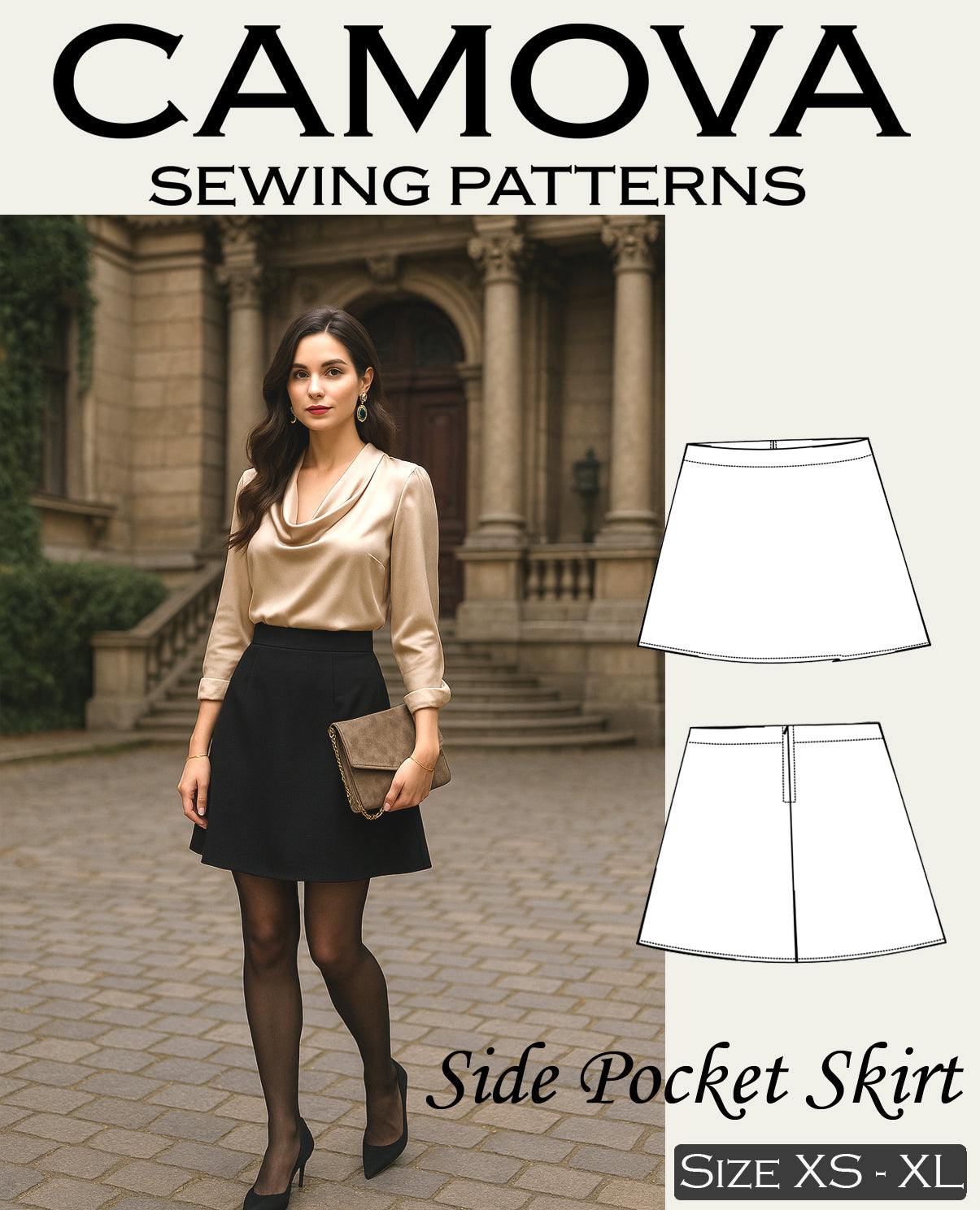 Schnittmuster Rock mit Taschen – A-Linie