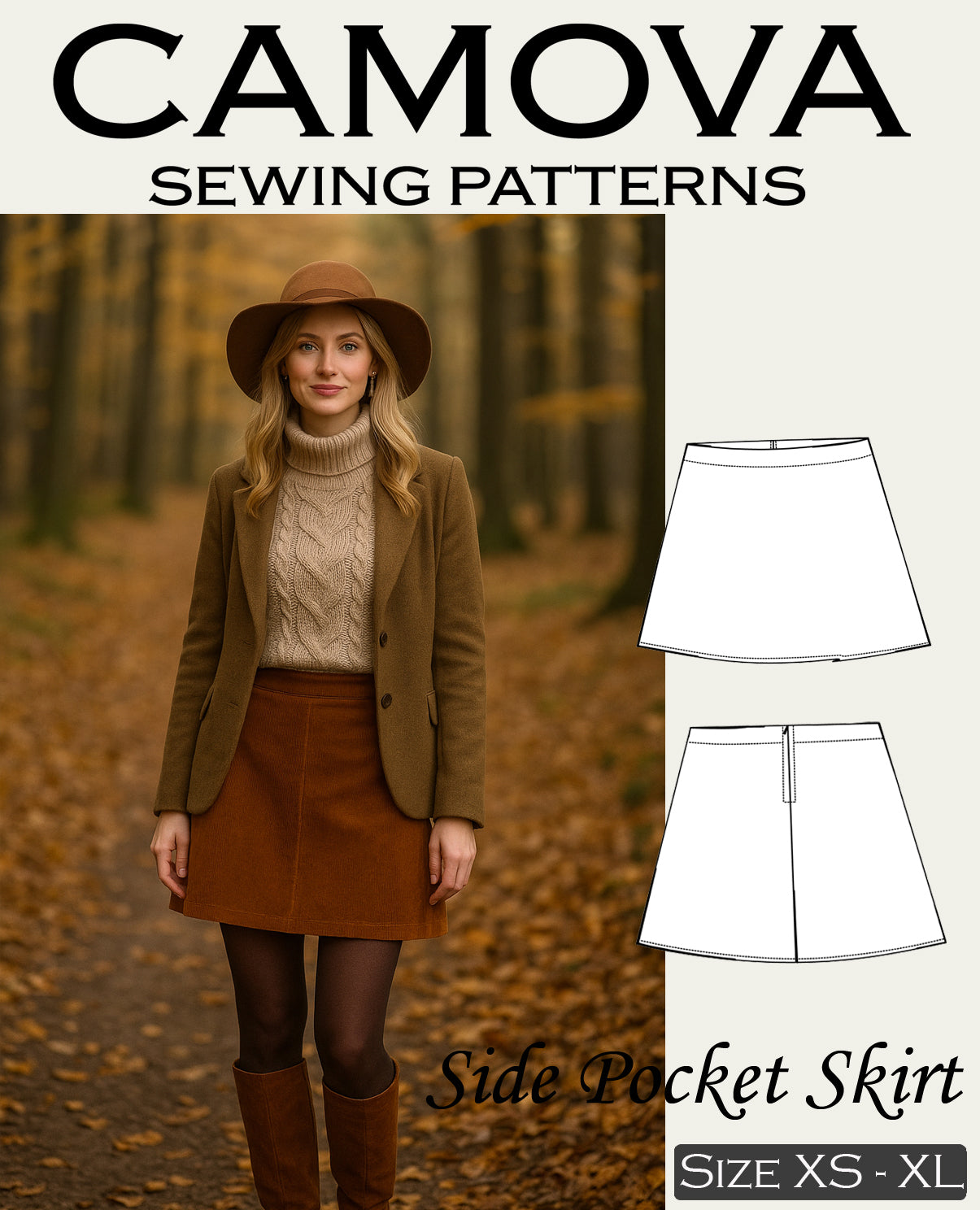 Schnittmuster Rock mit Taschen – A-Linie