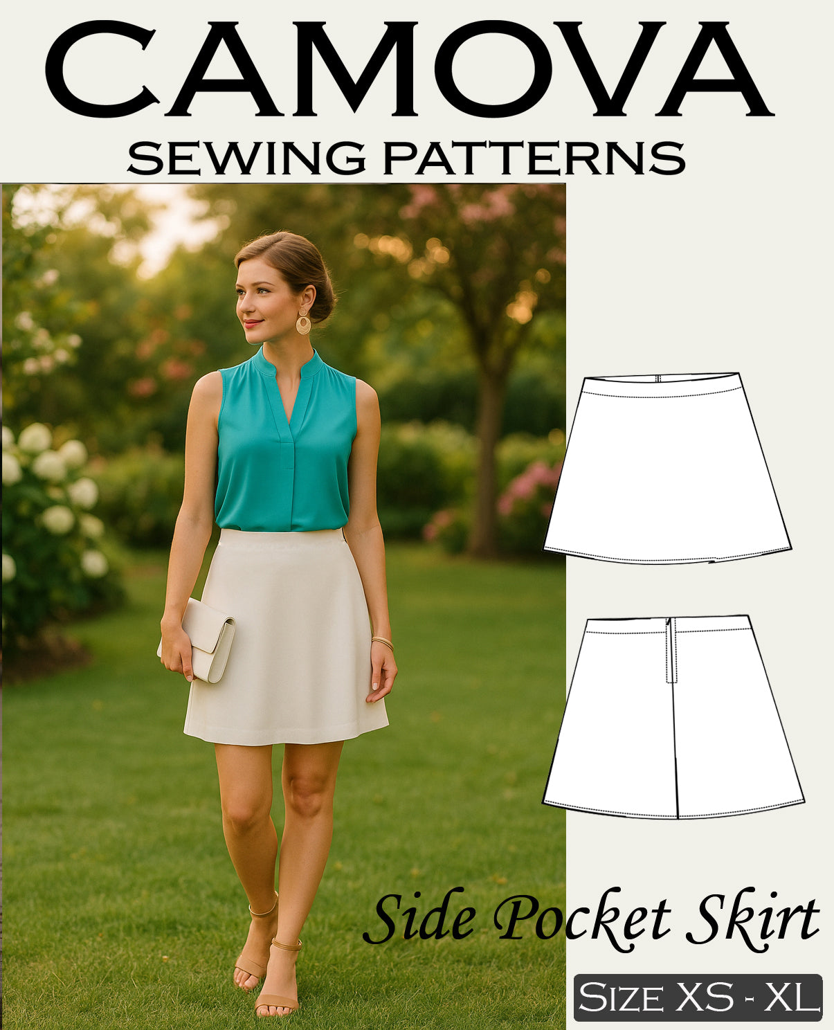 Schnittmuster Rock mit Taschen – A-Linie