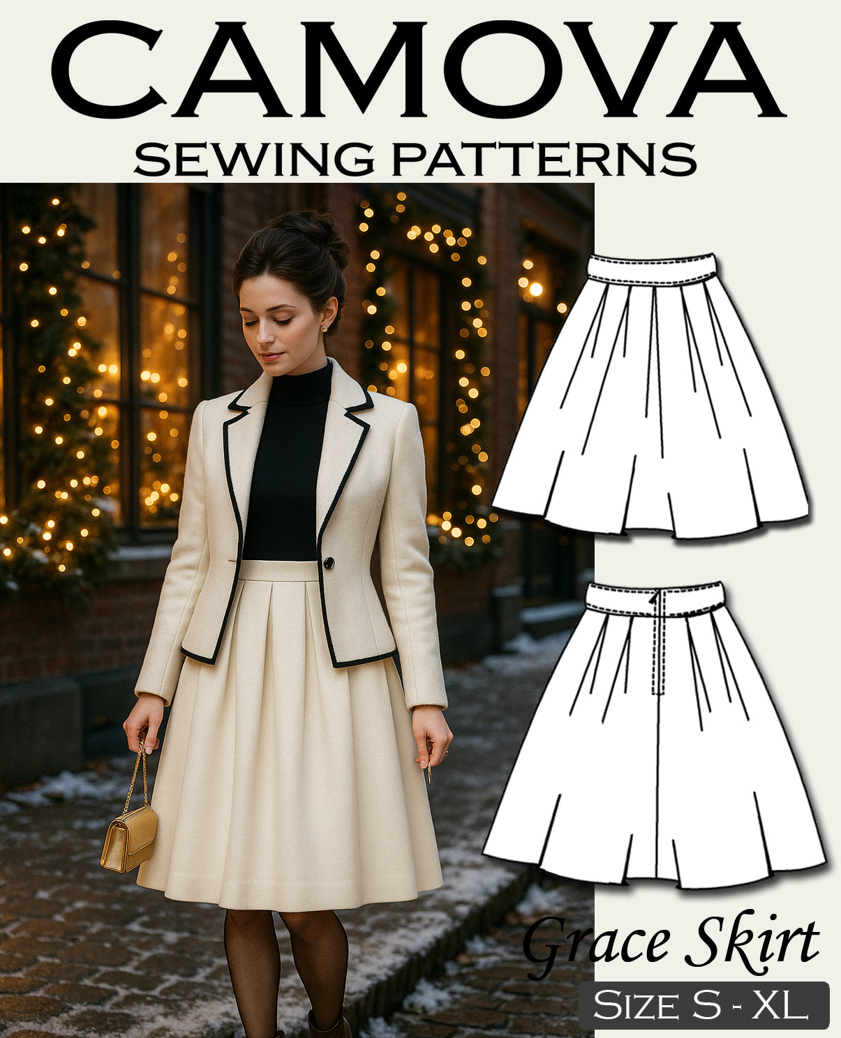 Damen Rock Schnittmuster PDF – Faltenrock nähen – Anfängerfreundlich