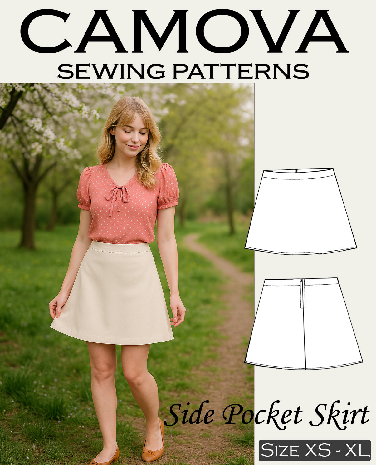 Schnittmuster Rock mit Taschen – A-Linie