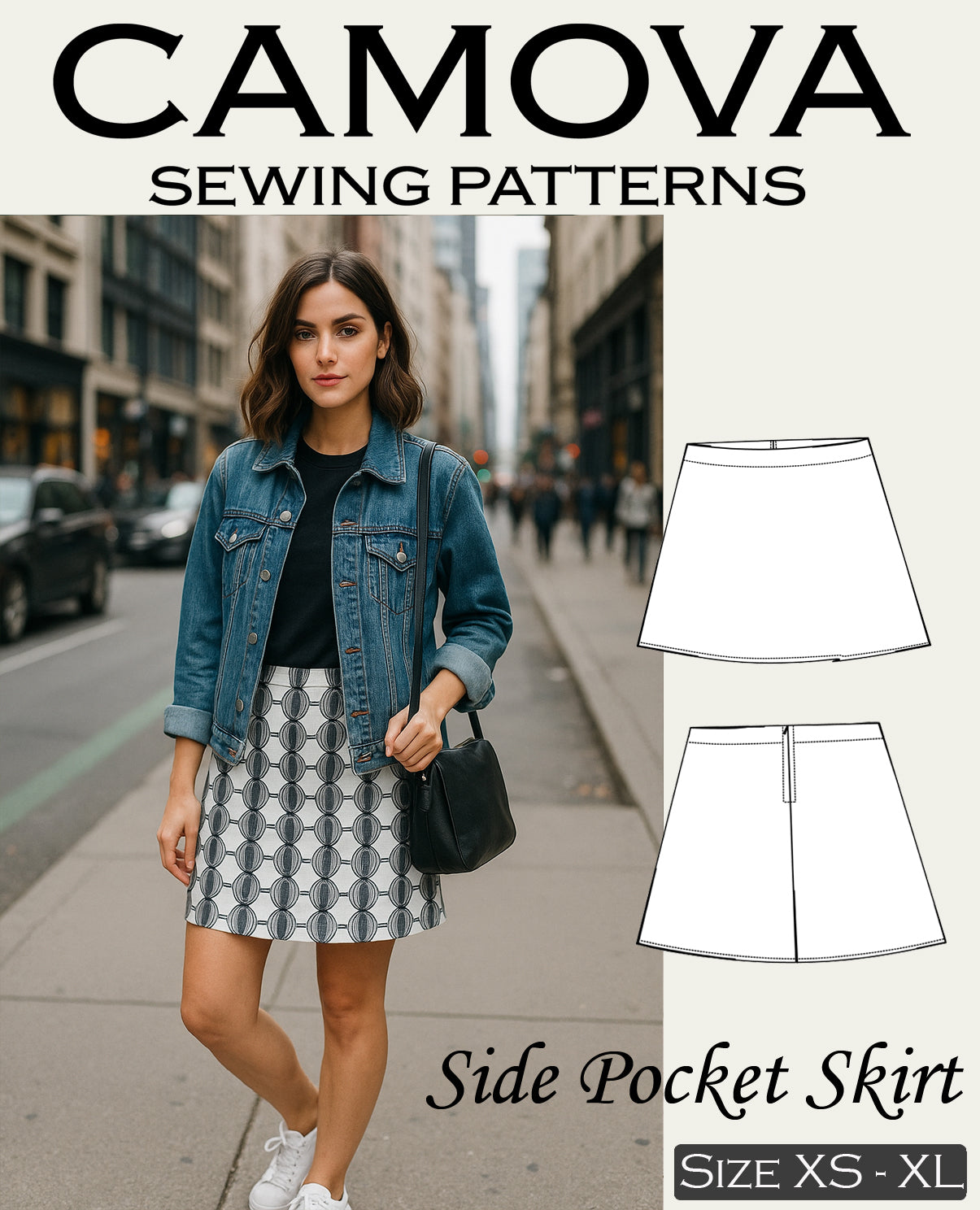 Schnittmuster Rock mit Taschen – A-Linie