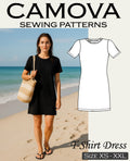 Schnittmuster T-Shirt Kleid Damen PDF | Einfaches Sommerkleid nähen | Größen S–XXL | A4 & A0 Datei | Anfängerfreundlich