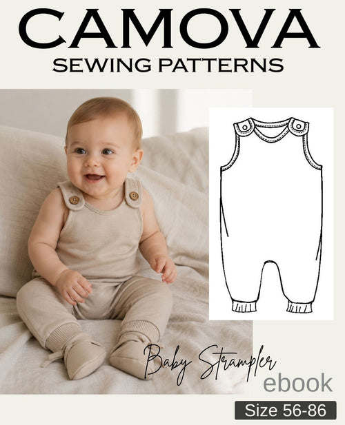 Baby-Strampler Schnittmuster PDF | Größen 56–86 | Baby Overall selber nähen