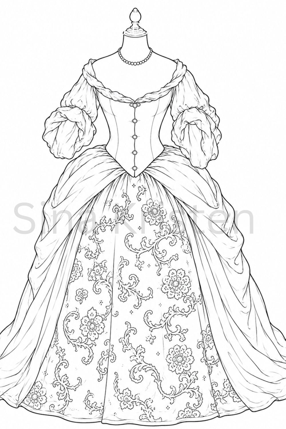 The Art of Historical Fashion – Baroque | Coloring Book with 30 Historical Dresses