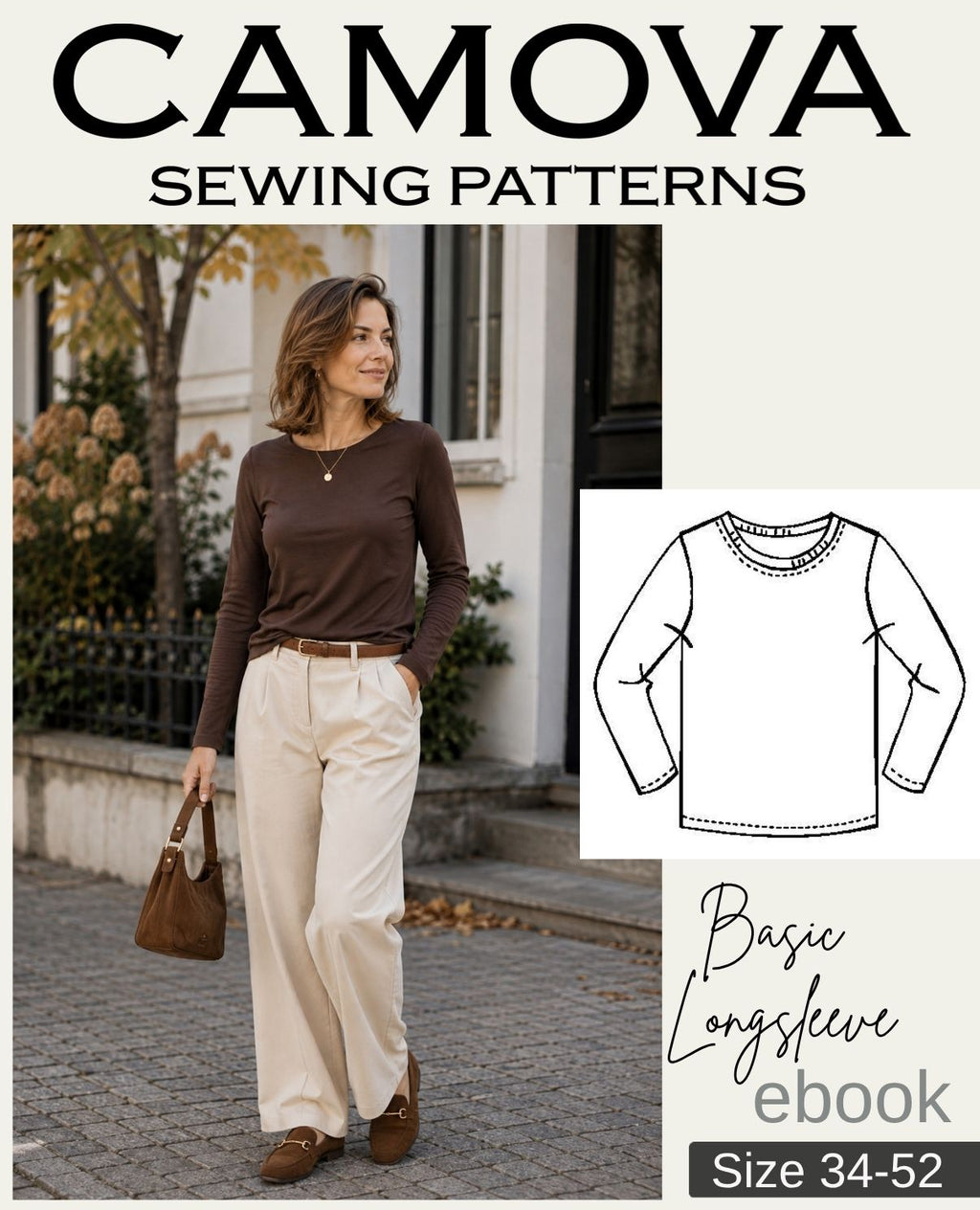 PDF sewing pattern Basic Longsleeve | Sizes 34–52