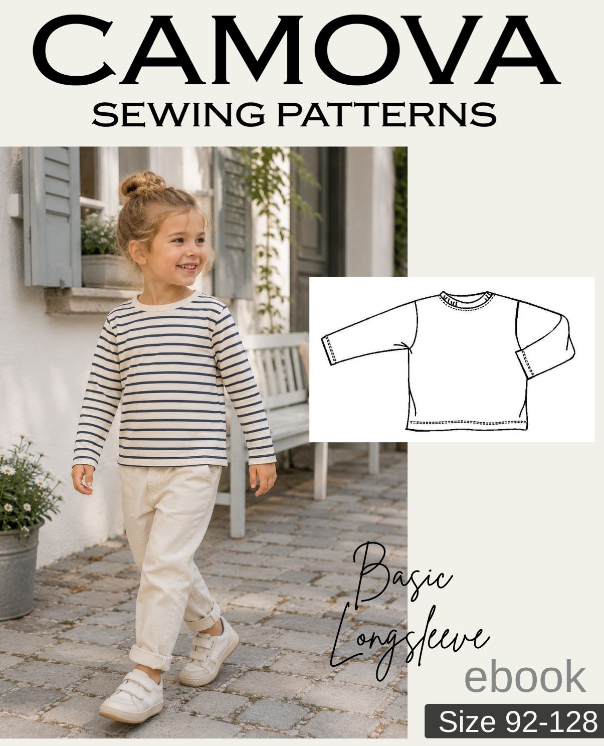 PDF Sewing Pattern Kids' Long-Sleeve Shirt | Sizes 92–128