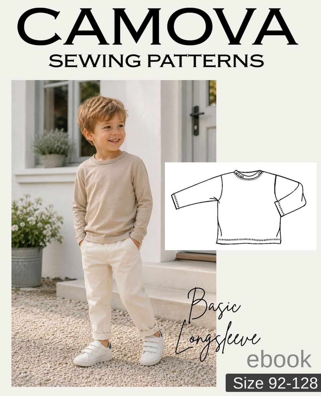 PDF Sewing Pattern Kids' Long-Sleeve Shirt | Sizes 92–128