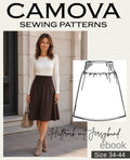 Pattern Skirt with Wide Ribbed Waistband | Sizes 34–44 | PDF