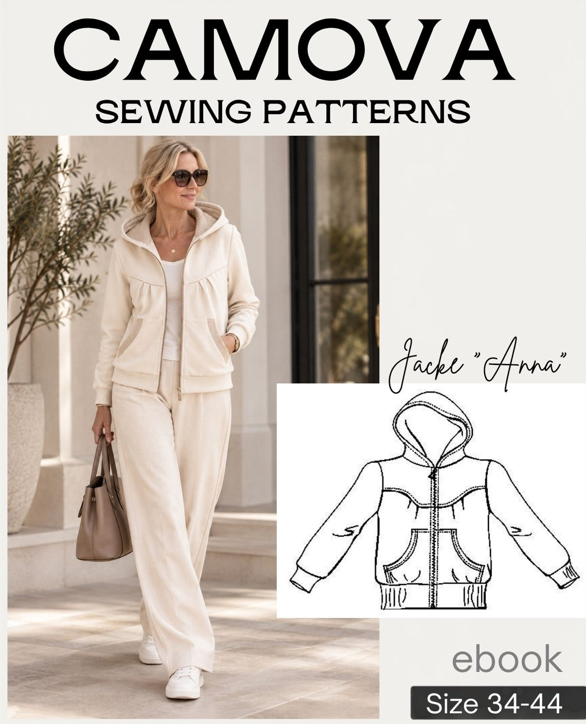 Sewing pattern hooded jacket "Anna" | Women's sizes 34–44 | PDF