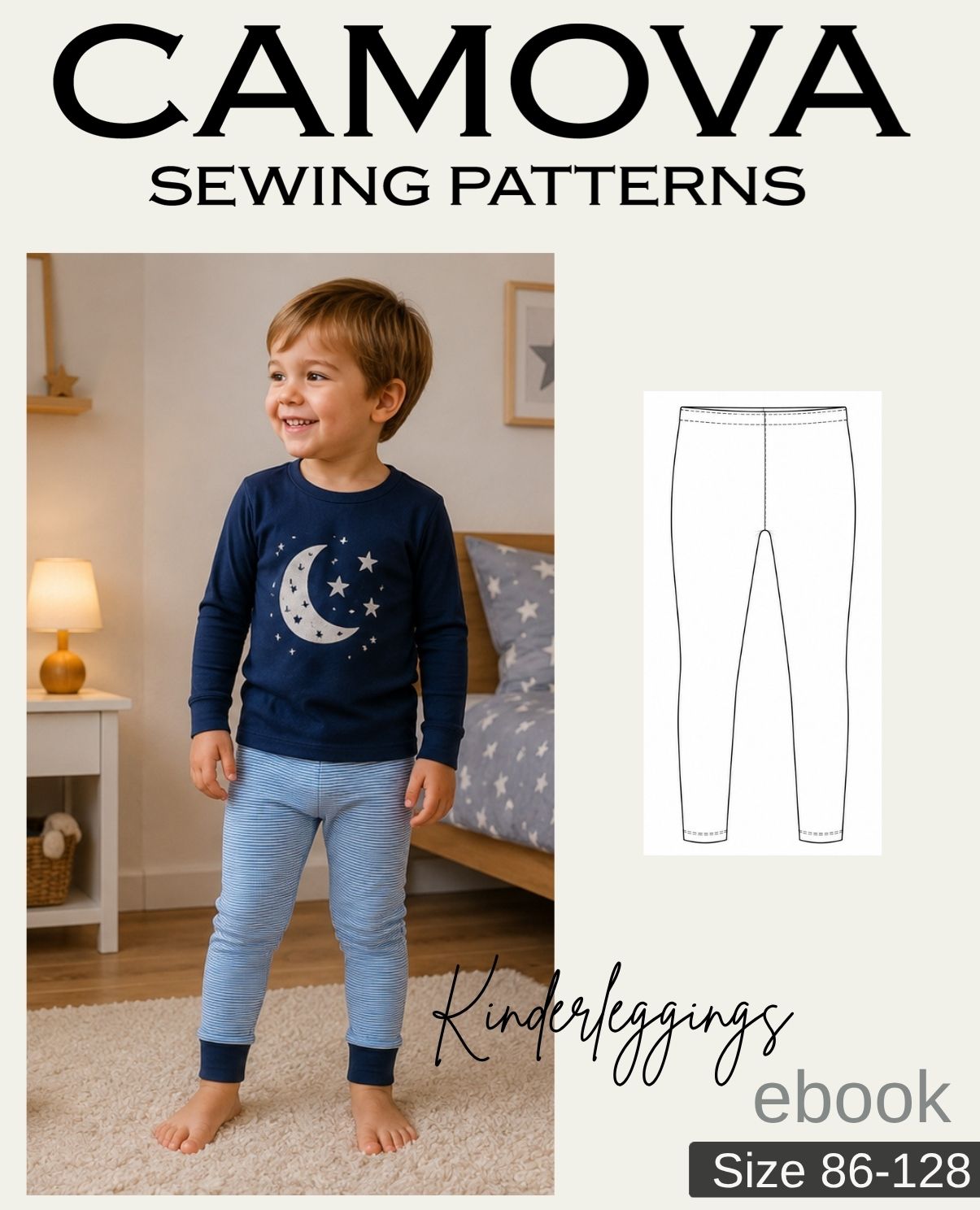 PDF sewing pattern kids' leggings | sizes 86–128