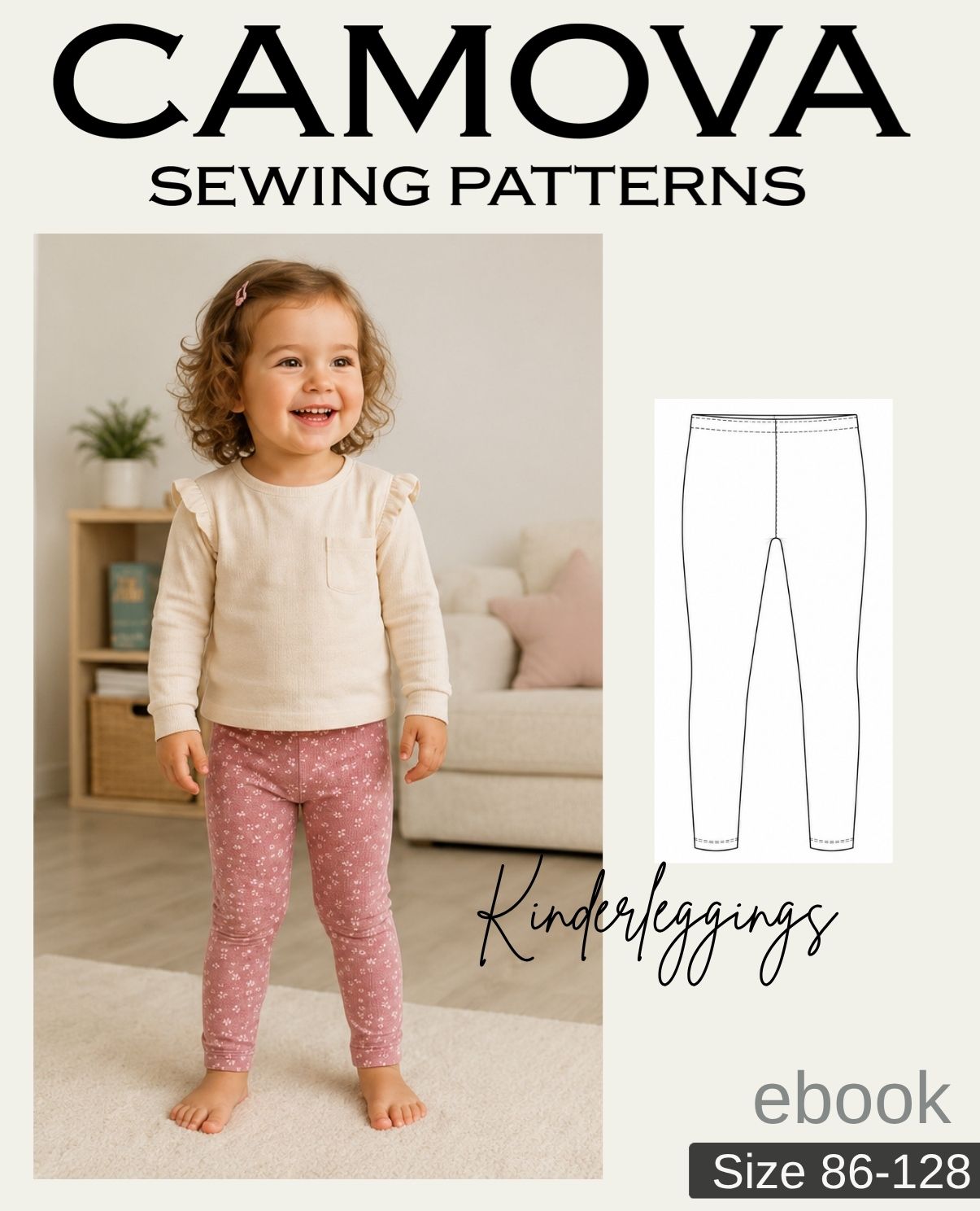 PDF sewing pattern kids' leggings | sizes 86–128