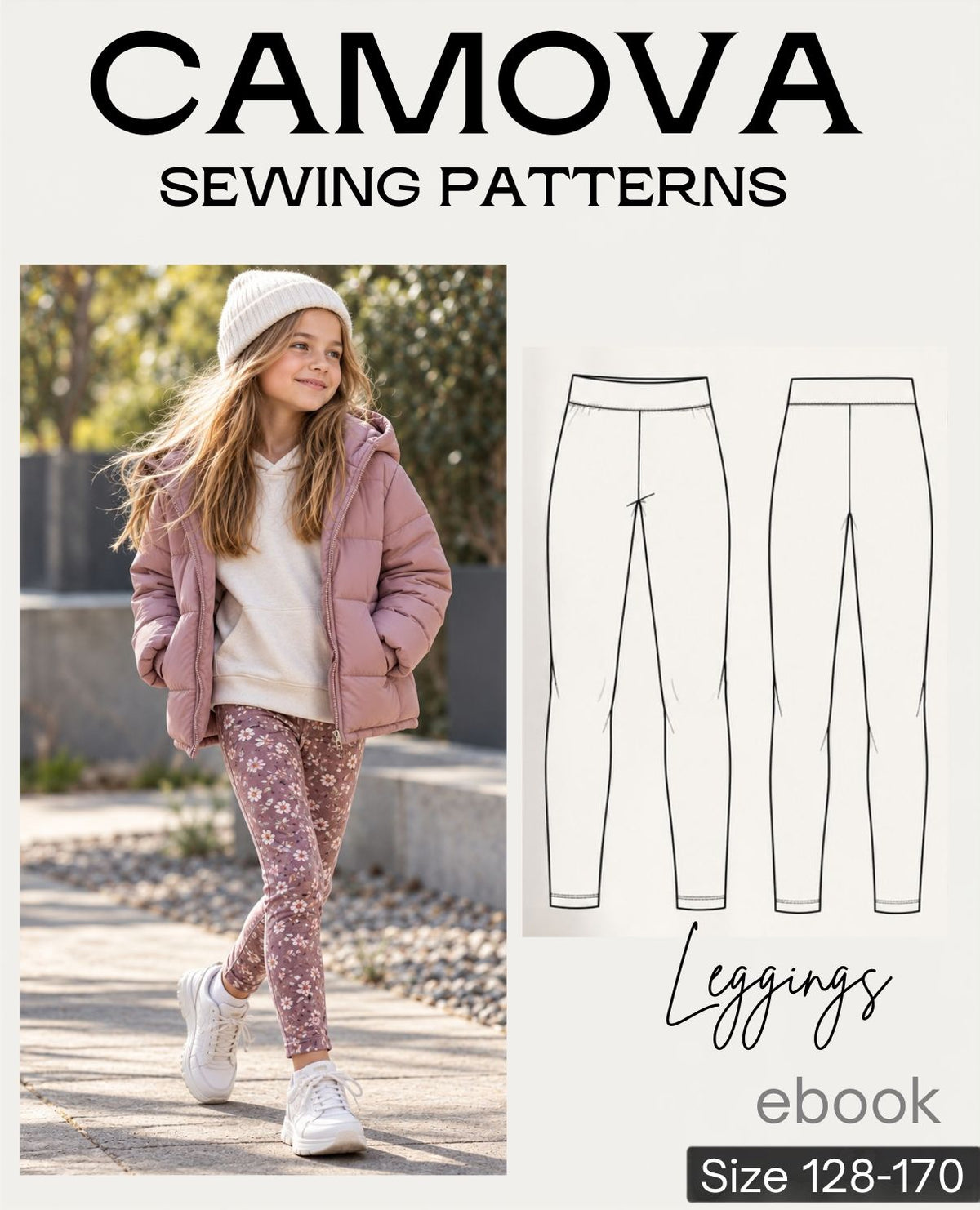 PDF-Schnittmuster Kinder Leggings Gr. 128–170 | CAMOVA