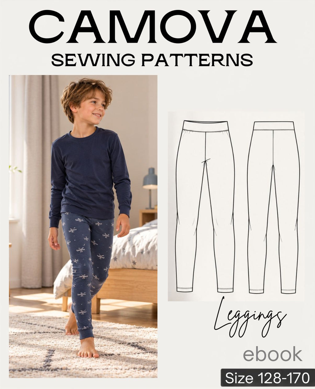 PDF-Schnittmuster Kinder Leggings Gr. 128–170 | CAMOVA
