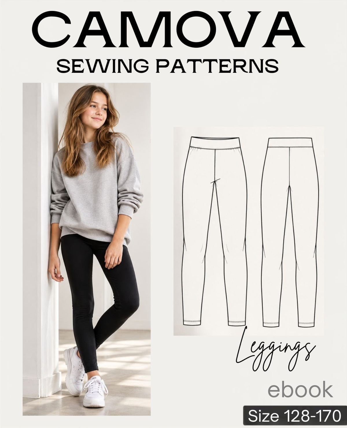 PDF-Schnittmuster Kinder Leggings Gr. 128–170 | CAMOVA