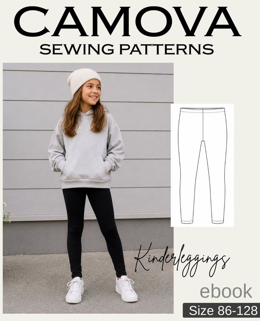 PDF sewing pattern kids' leggings | sizes 86–128