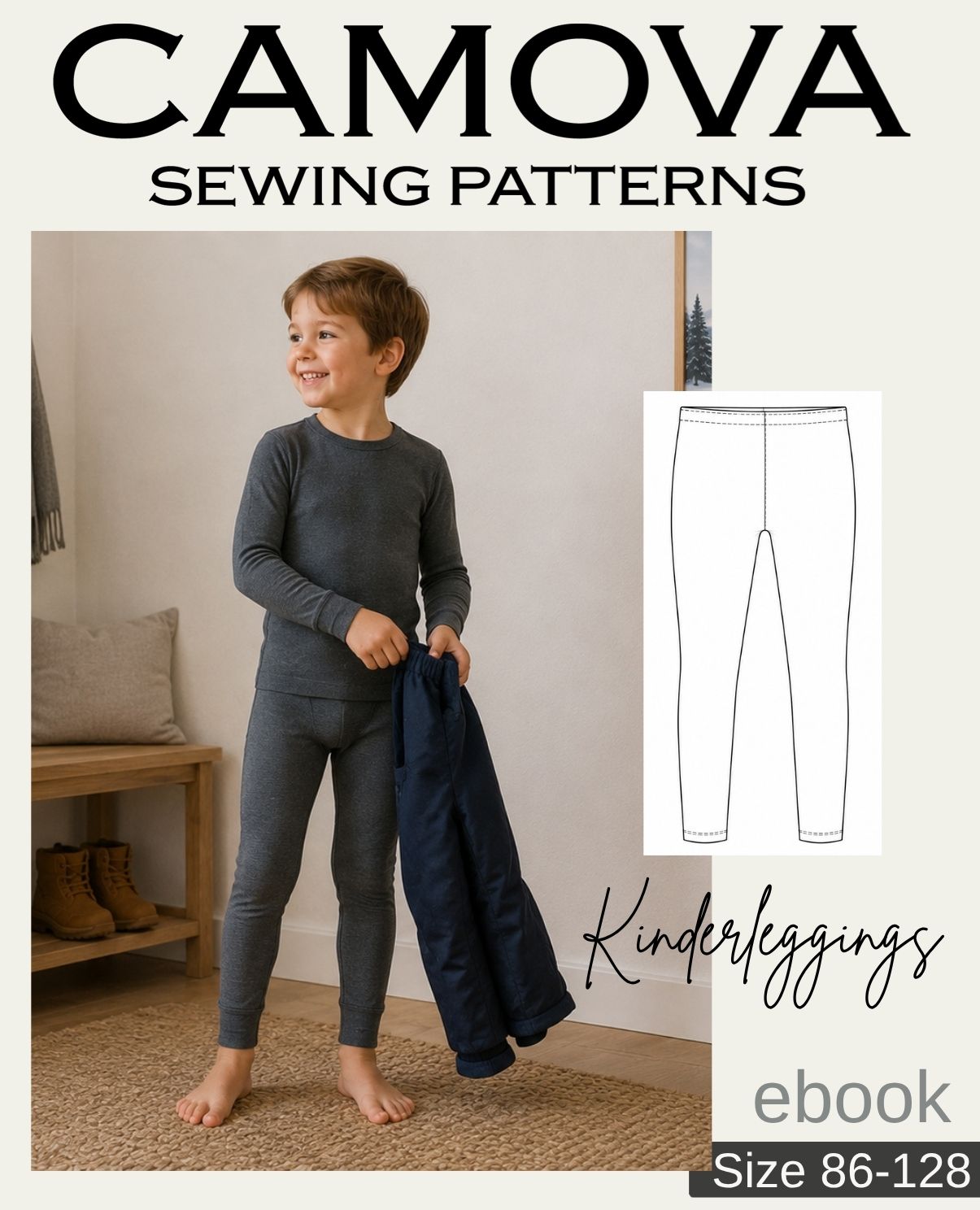 PDF sewing pattern kids' leggings | sizes 86–128