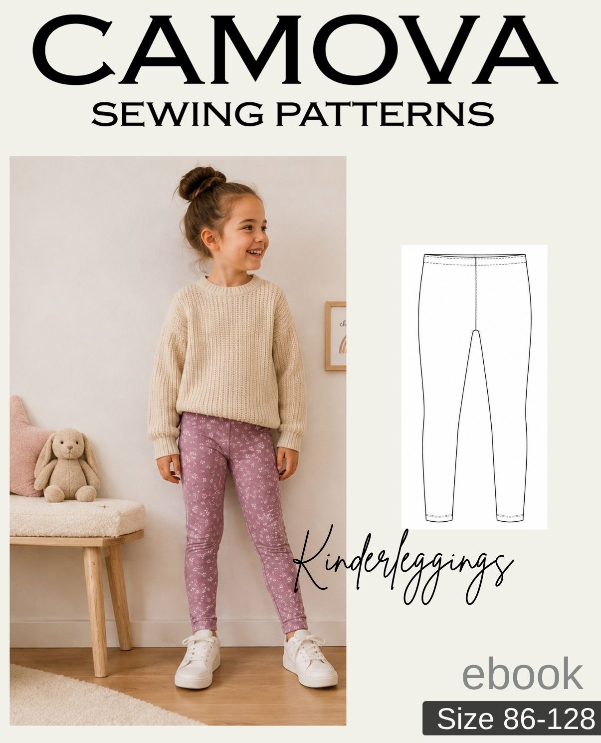 PDF sewing pattern kids' leggings | sizes 86–128