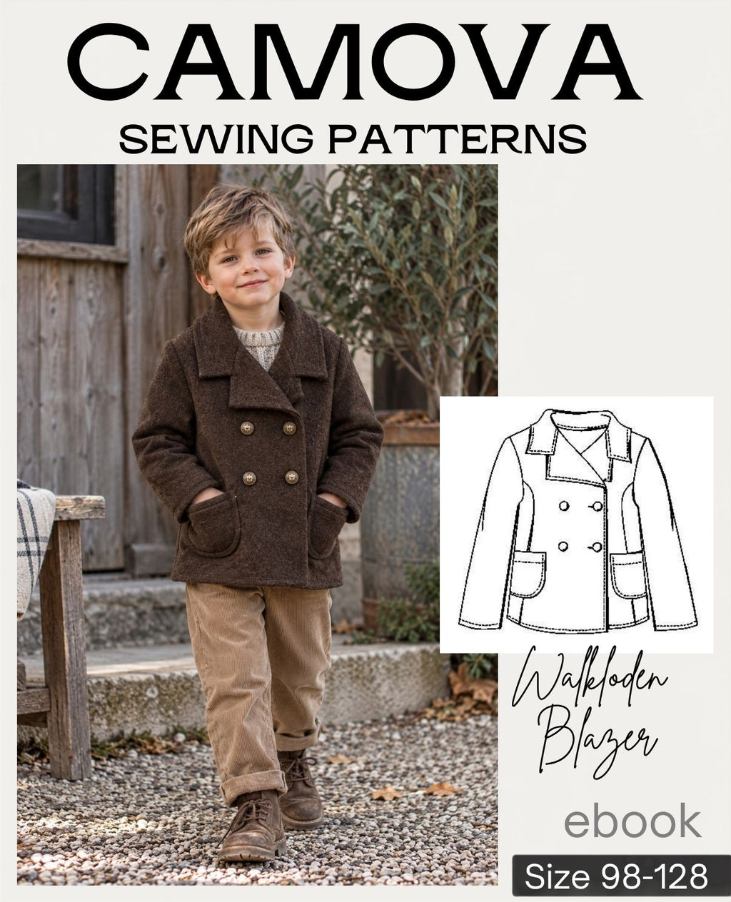Schnittmuster Kinderblazer aus Walkloden | Gr. 98–128 | PDF