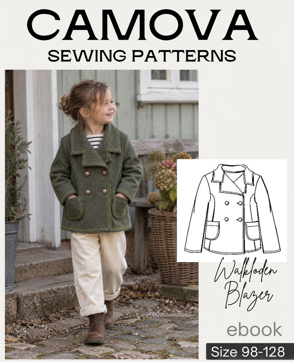 Schnittmuster Kinderblazer aus Walkloden | Gr. 98–128 | PDF