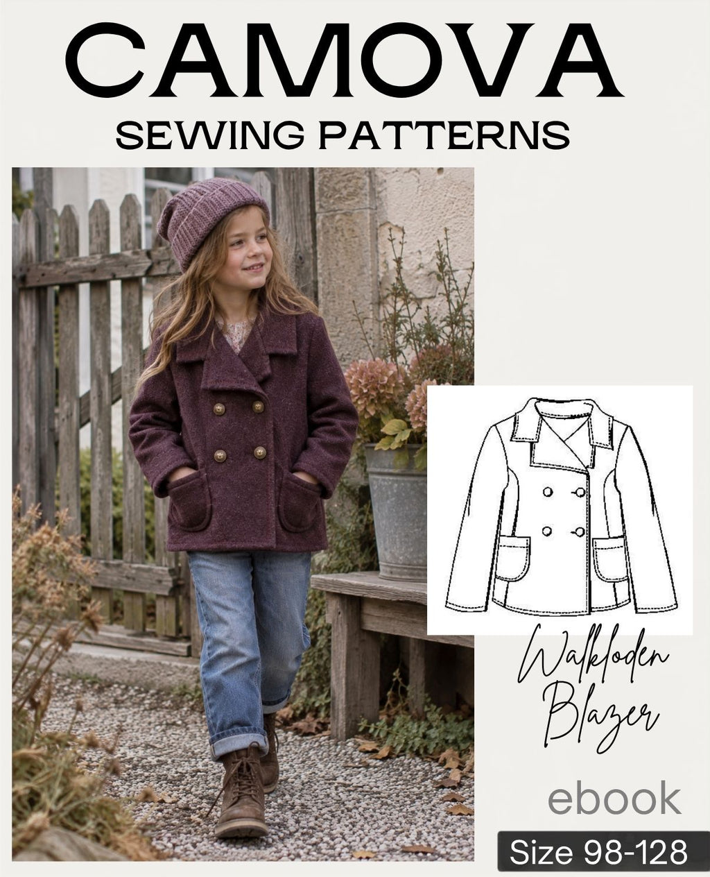 Schnittmuster Kinderblazer aus Walkloden | Gr. 98–128 | PDF