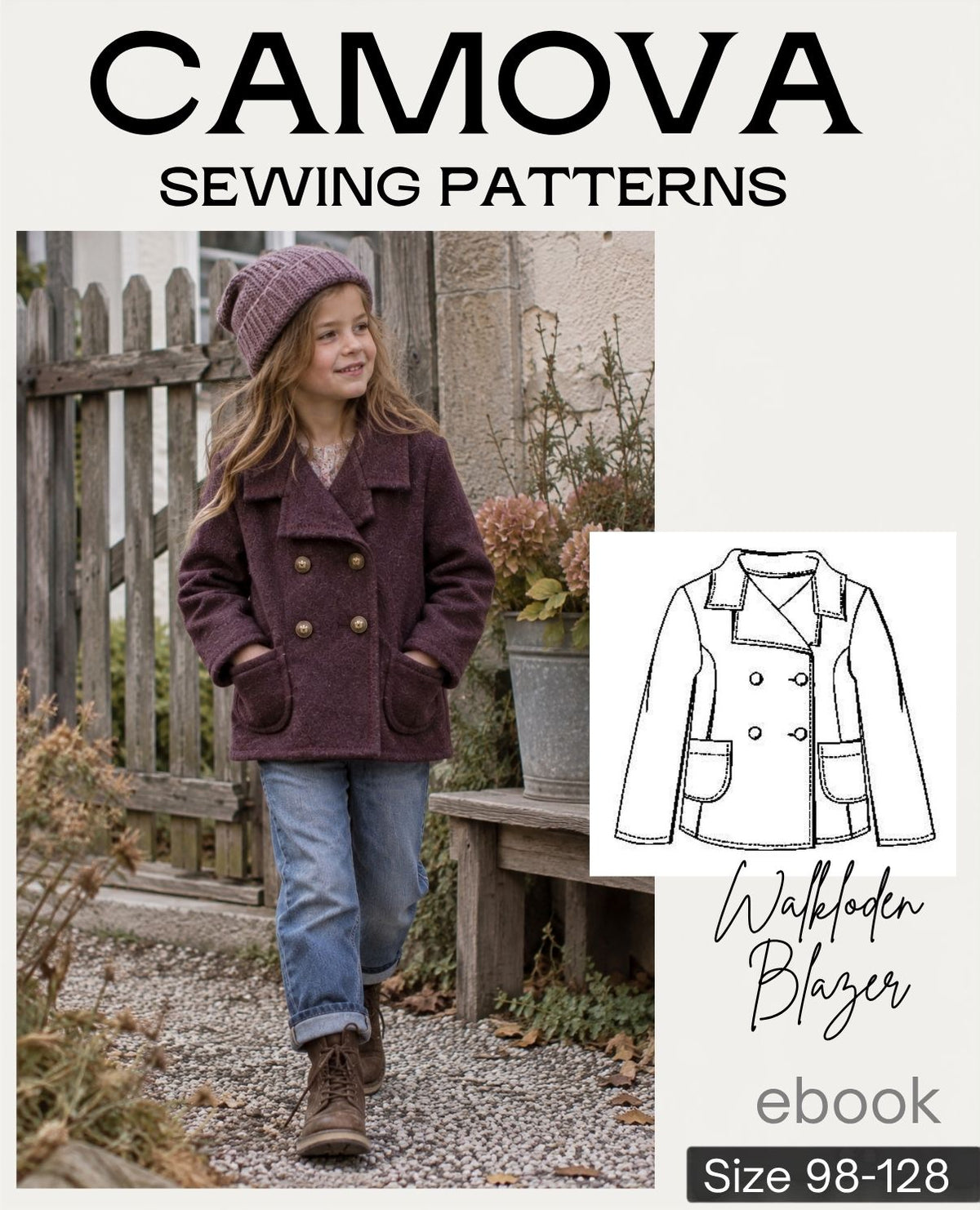 Schnittmuster Kinderblazer aus Walkloden | Gr. 98–128 | PDF