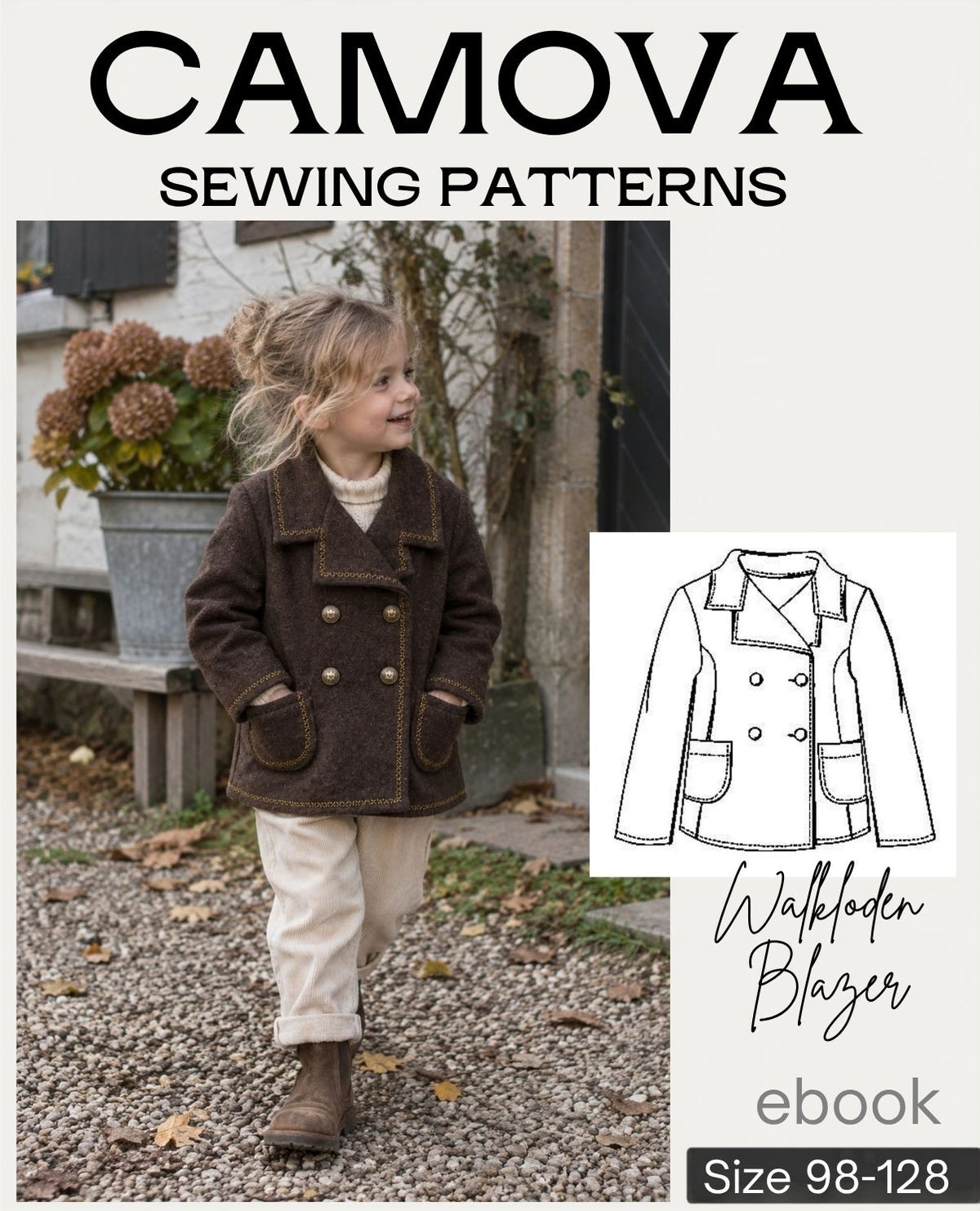 Schnittmuster Kinderblazer aus Walkloden | Gr. 98–128 | PDF