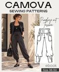 Harem Pants for Women Sizes 36–50 | Trousers with Pockets | PDF Sewing Pattern