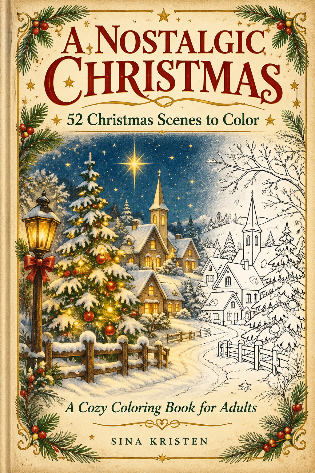 Nostalgische Weihnachten – 52 Ausmalbilder für Erwachsene